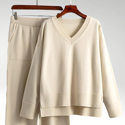 Merava™ | Elegantes V-Ausschnitt Zweiteiliges Set