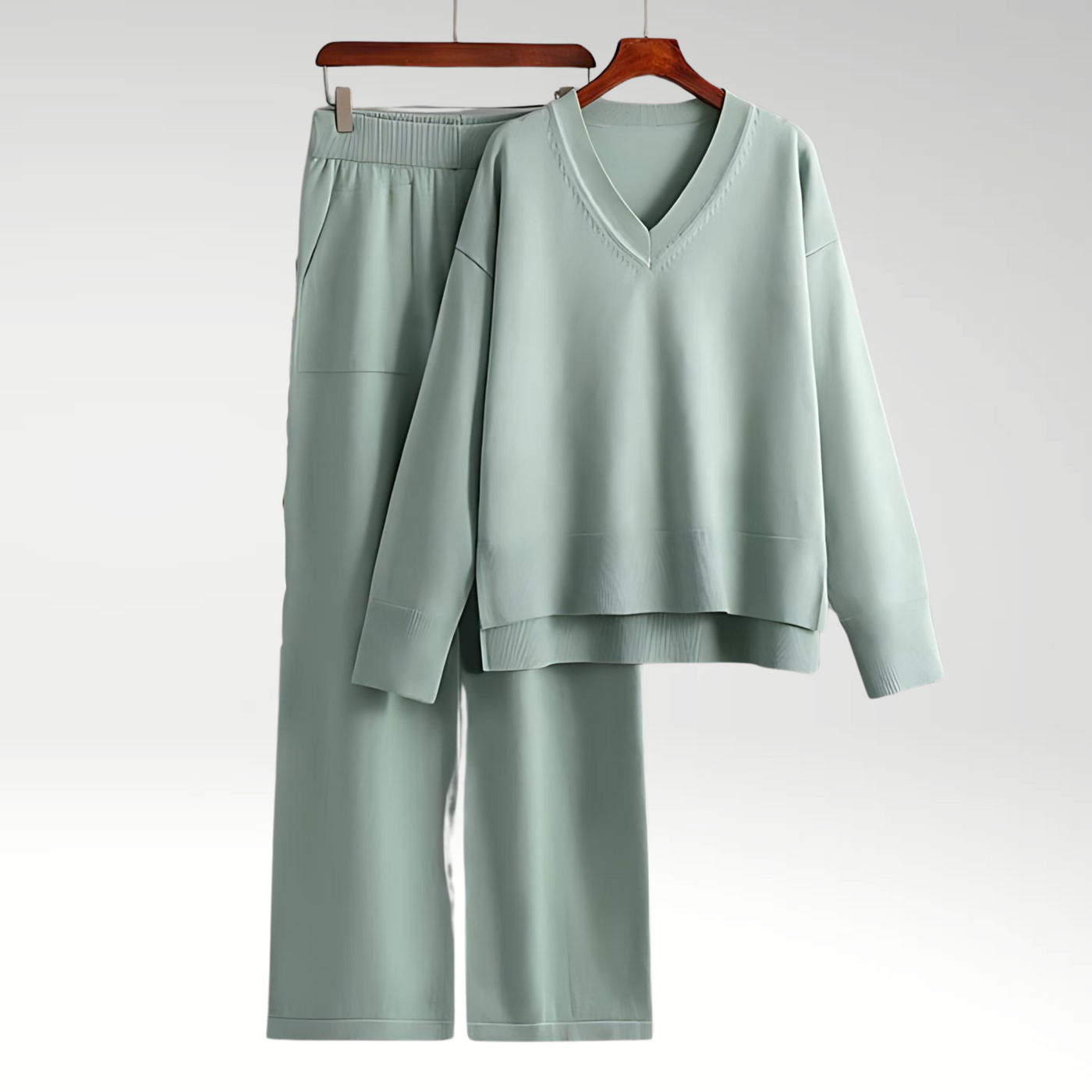 Merava™ | Elegantes V-Ausschnitt Zweiteiliges Set