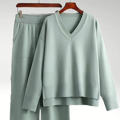 Merava™ | Elegantes V-Ausschnitt Zweiteiliges Set