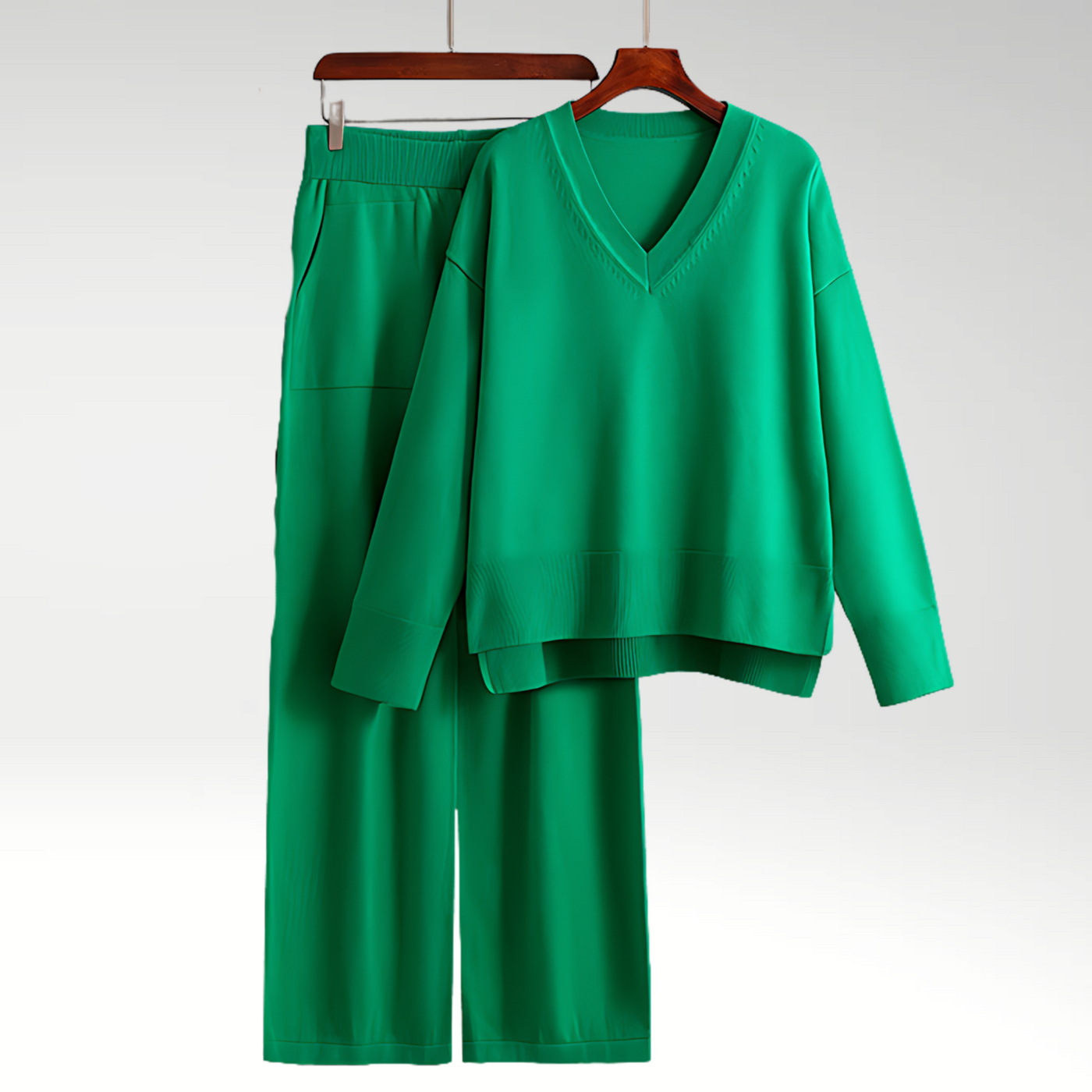Merava™ | Elegantes V-Ausschnitt Zweiteiliges Set