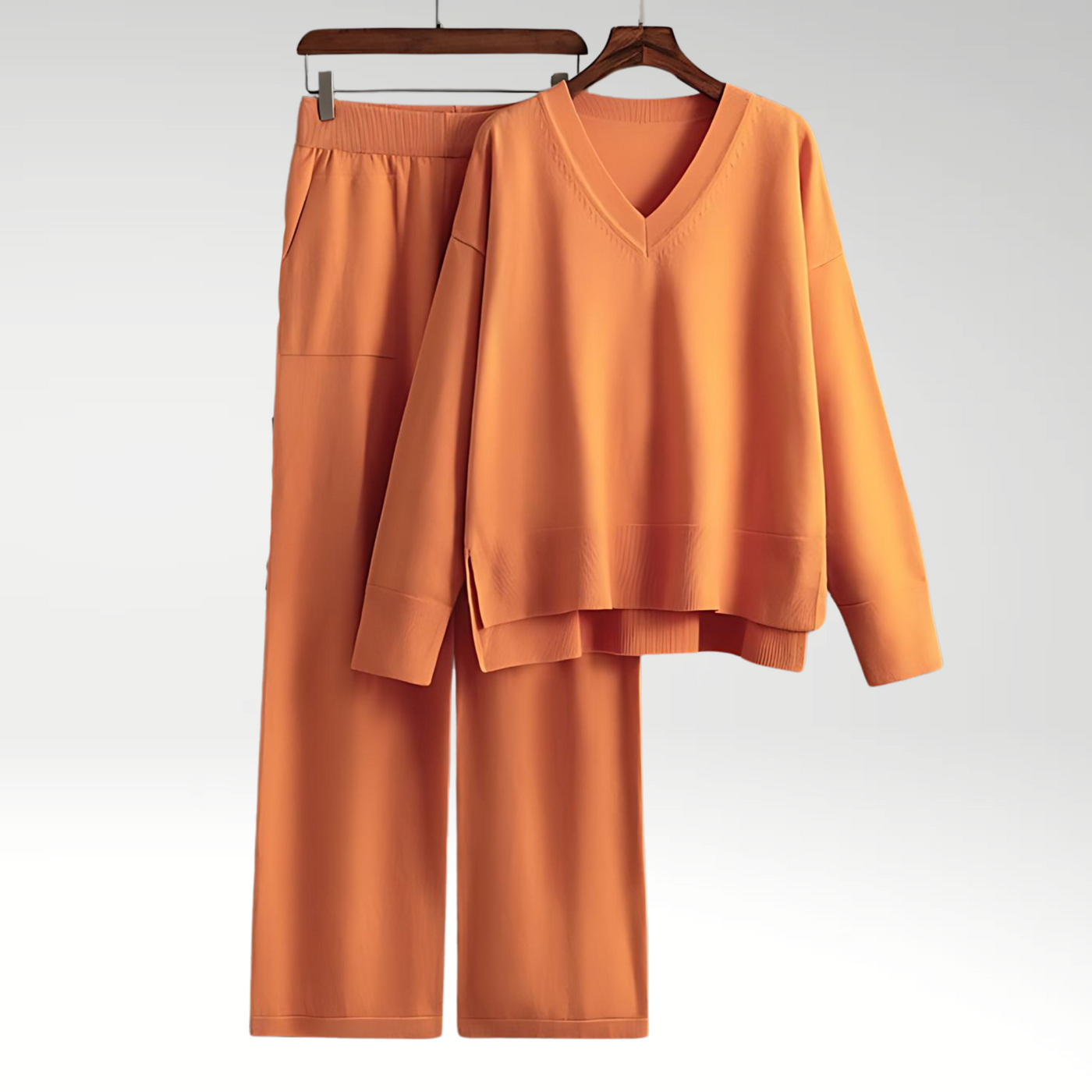 Merava™ | Elegantes V-Ausschnitt Zweiteiliges Set