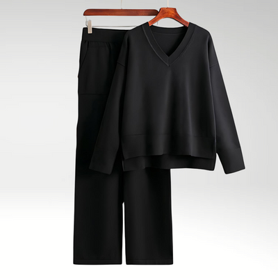 Merava™ | Elegantes V-Ausschnitt Zweiteiliges Set