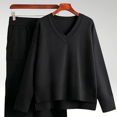 Merava™ | Elegantes V-Ausschnitt Zweiteiliges Set