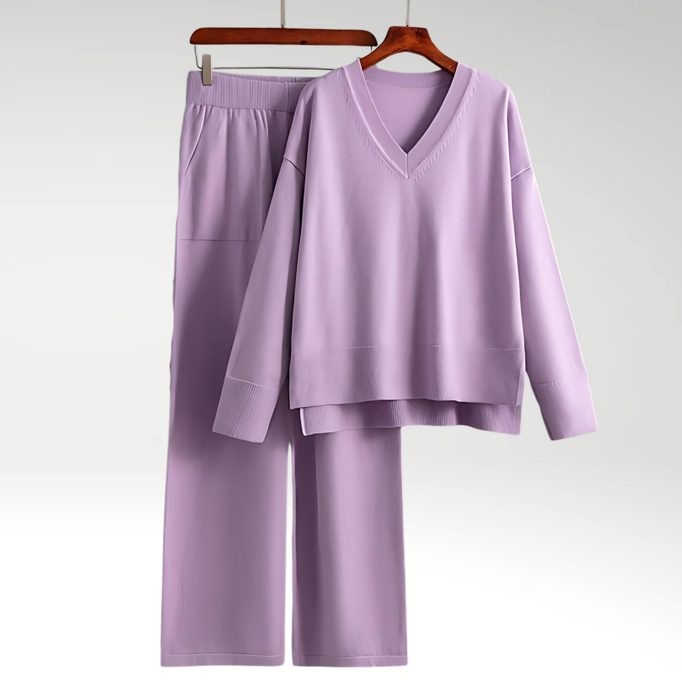 Merava™ | Elegantes V-Ausschnitt Zweiteiliges Set