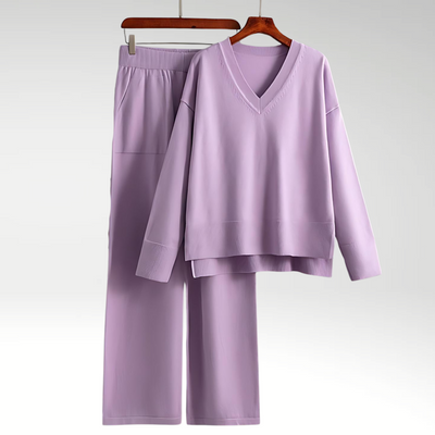 Merava™ | Elegantes V-Ausschnitt Zweiteiliges Set