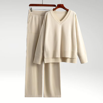 Merava™ | Elegantes V-Ausschnitt Zweiteiliges Set
