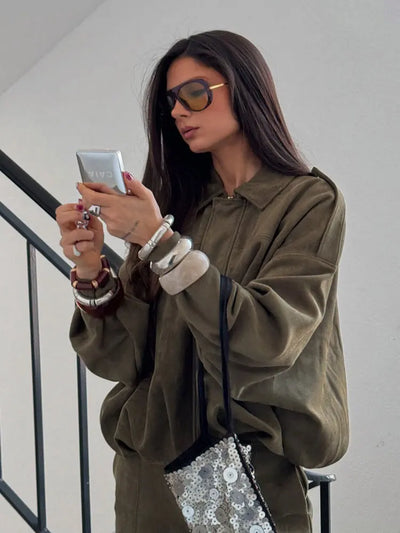 Merava™ | Oversize Wildlederjacke